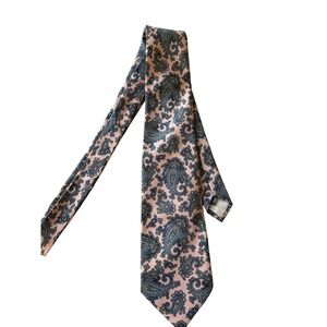 Christopher Hayes Mens Paisley Necktie OS Pink Silk Italy Luxury Business Tie